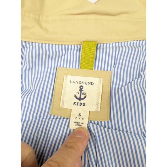 Lands' End Khaki Trench Coat - Picture 2 of 5